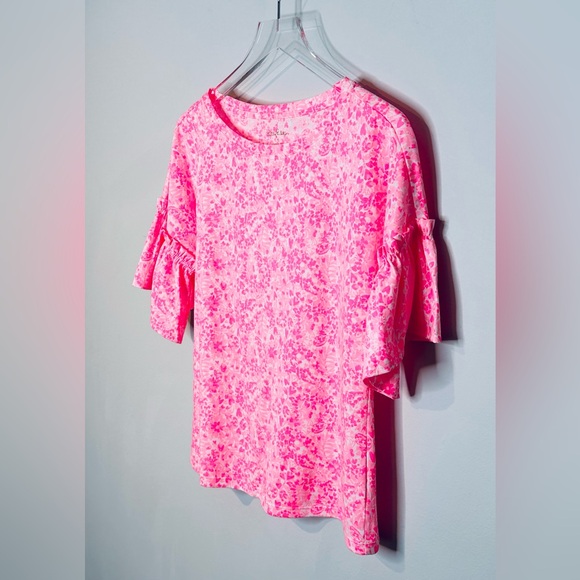 Lilly Pulitzer Ziva White Pink Shandy Invest A Gator Cotton Knit Top Shirt - Picture 6 of 14